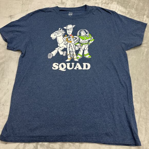 Toy Story Adult 2XL T Shirt Woody Buzz Lightyear Squad Disney Pixar Blue Soft - Picture 1 of 5